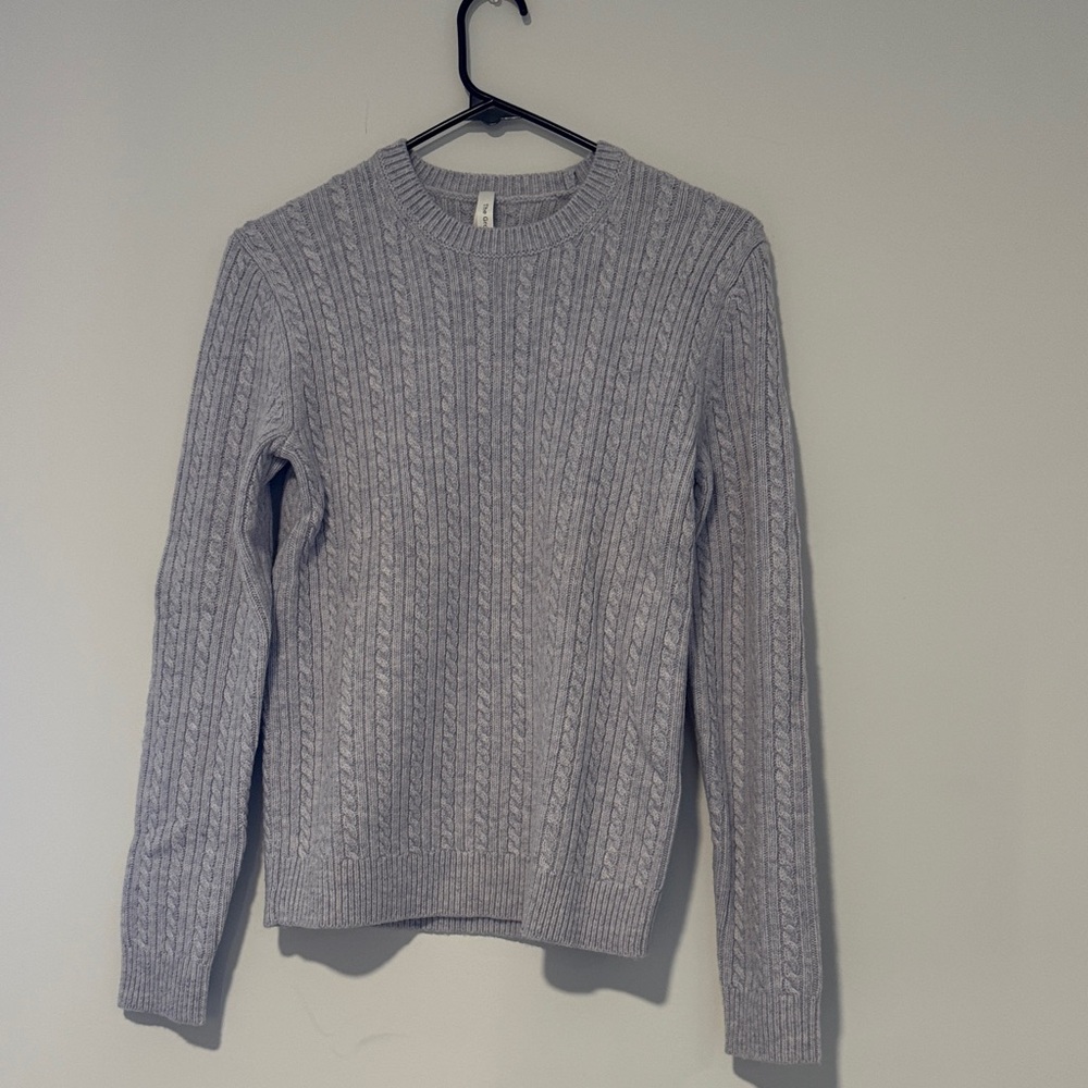 Babaton Cable Knit Sweater - Light Gray